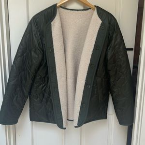 EUC VELVET BY GRAHAM & SPENCER MARISSA REVERISABLE QUILTED SHERPA JACKET SIZE L